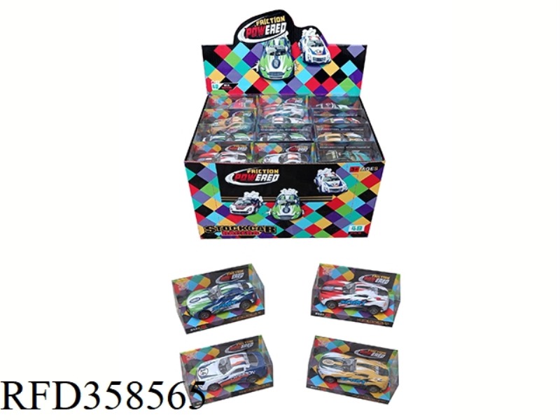 TIN ALLOY COLOR PRINTING PULL BACK CART/48PCS