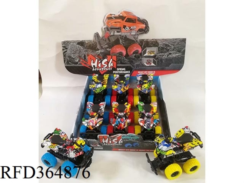 GRAFFITI DOUBLE RETURN FOUR-WHEEL DRIVE CRASH CAR 6PCS