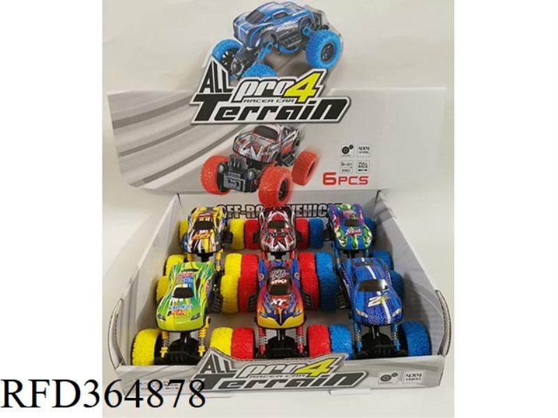 ALLOY DOUBLE RETURN FOUR-WHEEL DRIVE CLIMBING CAR 6PCS