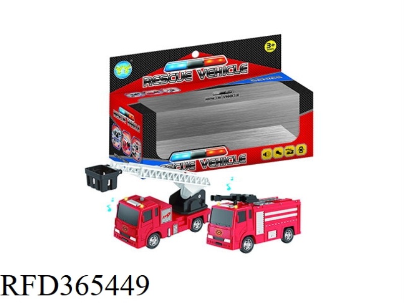 PULL BACK (FIRE LADDER + FIRE TRUCK) 2PCS