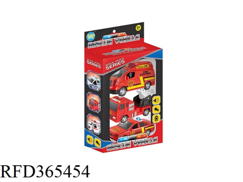 PULL BACK (FIRE TRUCK + FIRE CAR + FIRE CAR) 3PCS