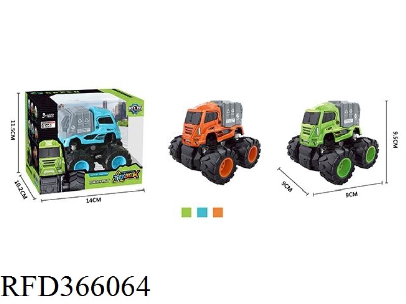 FOUR-DRIVE INERTIAL ALLOY TRUCK (TRANSPORT TRAILER) 6PCS