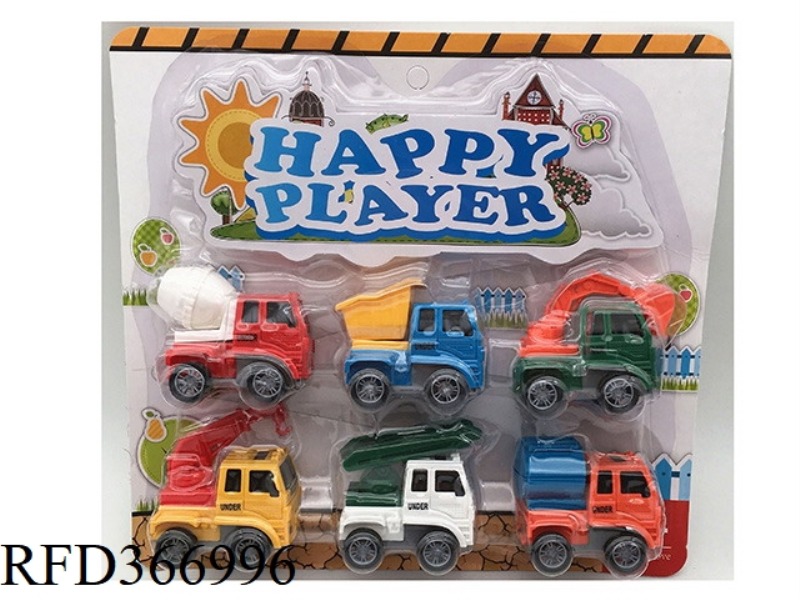 PULL BACK ENGINEERING TRUCK/6PCS