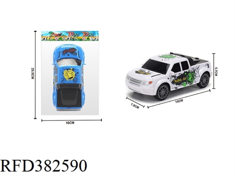 1:28 PICKUP TRUCK WITH GRAFFITI BACK IN BAGS