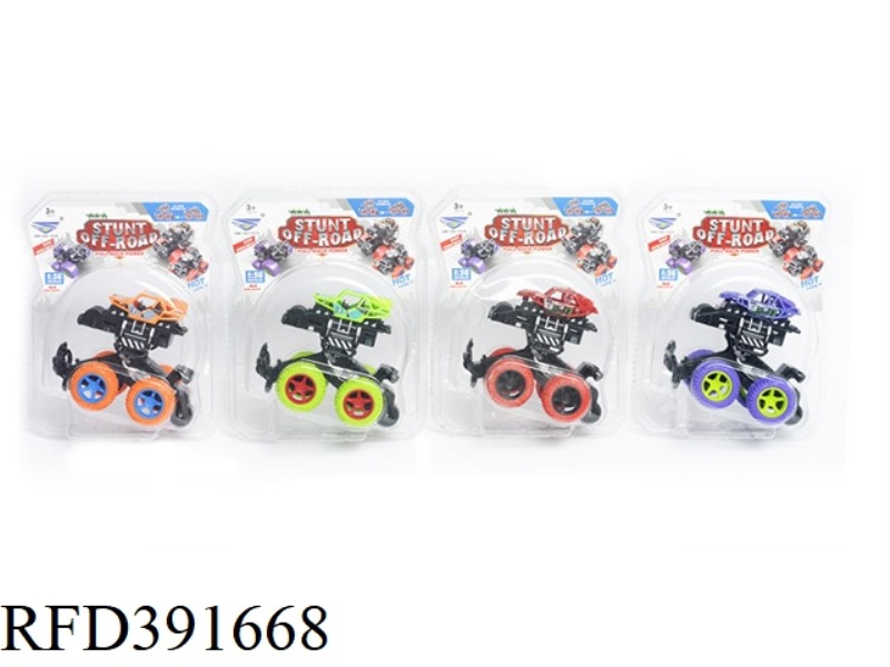 PULL BACK PLASTIC COLLISION CLIMBING CAR FACTORY VERSION PATTERN FOUR-COLOR MIXED