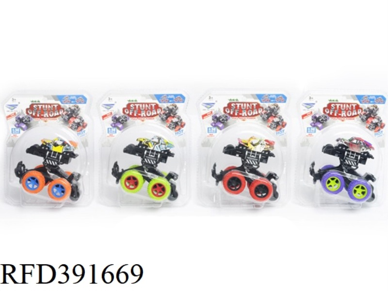 PULL BACK PLASTIC COLLISION CLIMBING CAR GRAFFITI PATTERN FOUR-COLOR MIXED