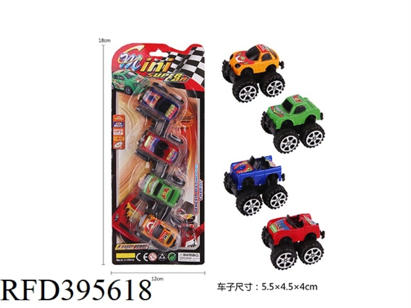 PULL BACK OFF-ROAD CAR (4PCS)