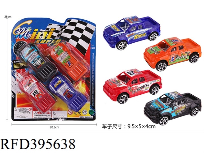 PULL BACK PICKUP TRUCK (4PCS)