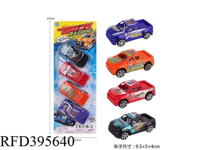 PULL BACK PICKUP TRUCK (4PCS)