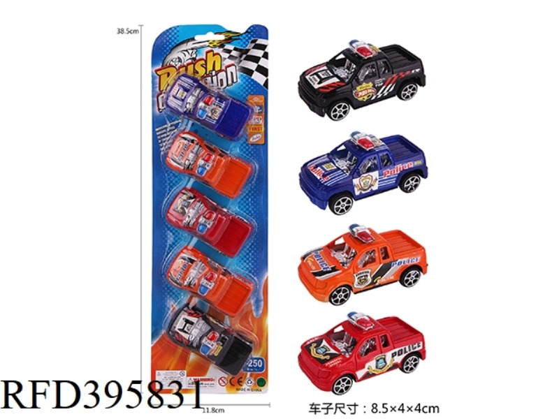 PULL BACK SMALL PICKUP POLICE CAR