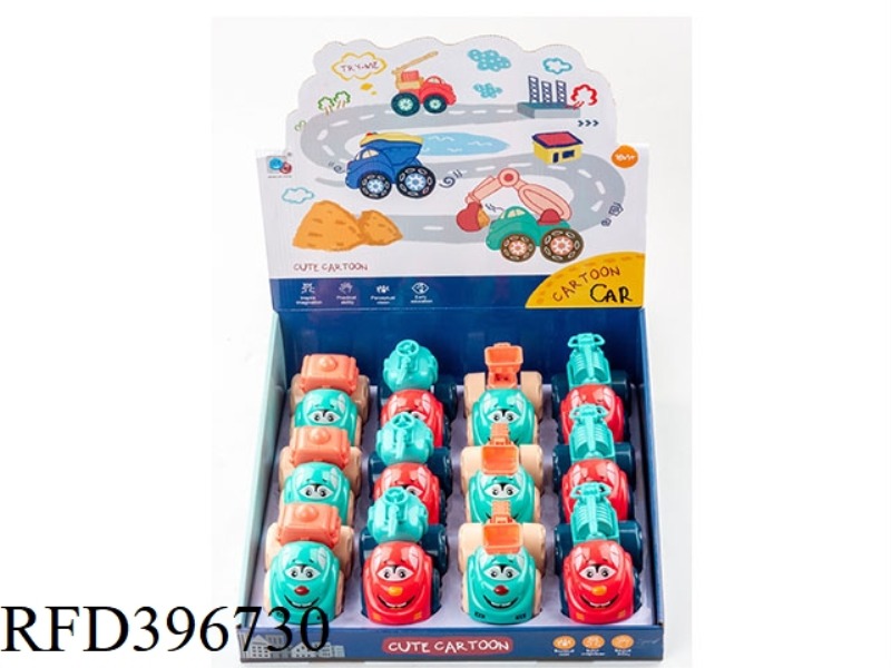 PULL BACK CARTOON FIRE TRUCK 12PCS