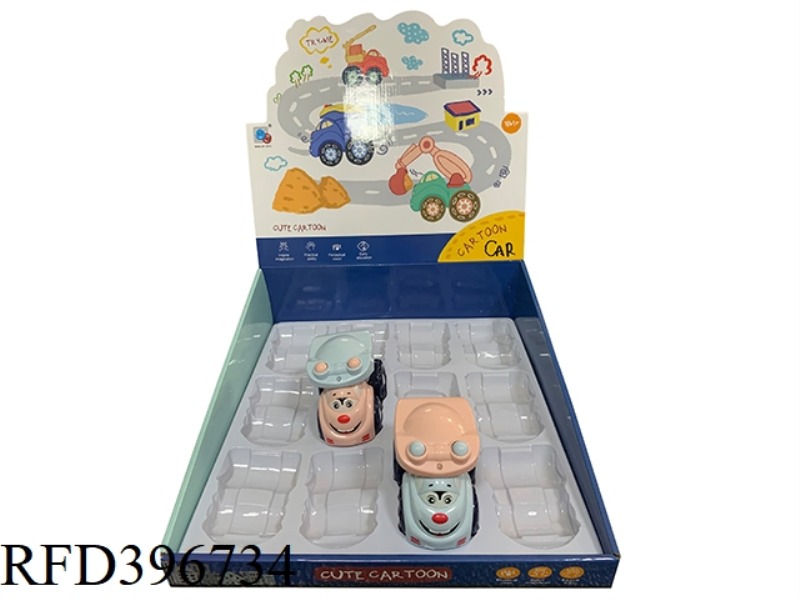 PULL BACK CARTOON POLICE CAR 12PCS