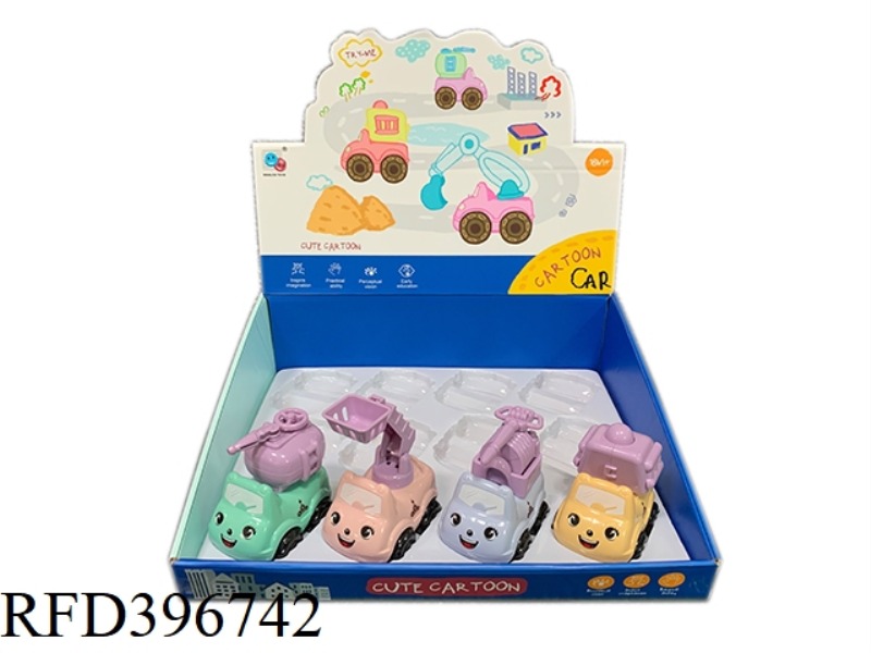 ABS PULL BACK CARTOON FIRE TRUCK 12PCS