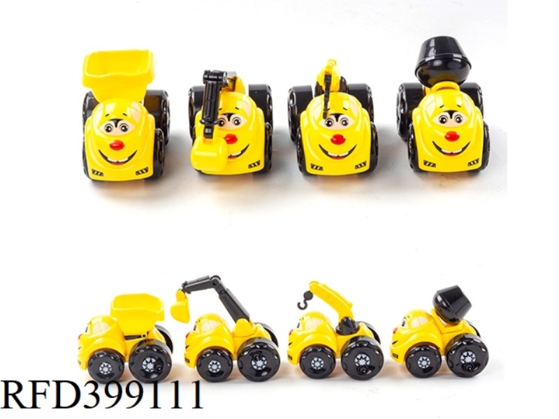 ABS PULL BACK CARTOON ENGINEERING VEHICLE