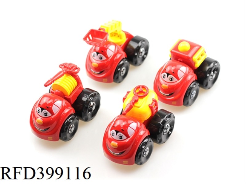ABS PULL BACK CARTOON FIRE TRUCK