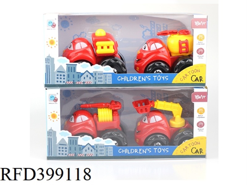 ABS PULL BACK CARTOON FIRE TRUCK