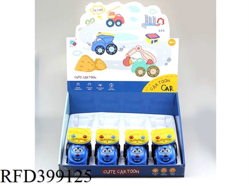 ABS PULL BACK CARTOON POLICE CAR 12PCS