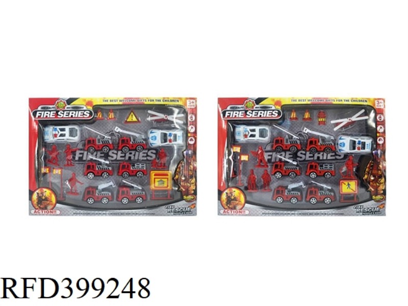 PULL BACK FIRE TRUCK SET