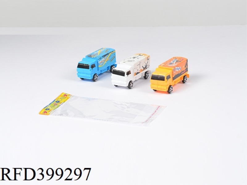 PULL BACK LABELING CONTAINER TRUCK