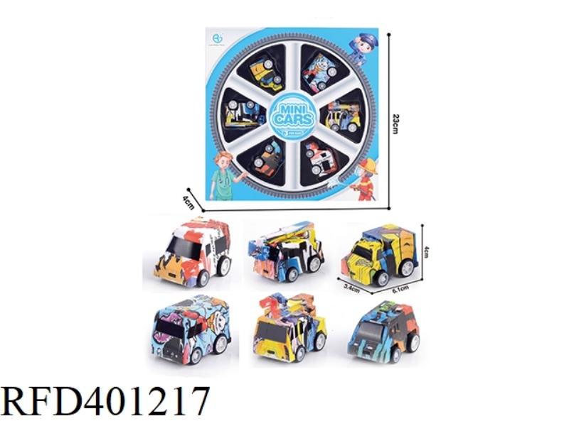 6 PULL BACK GRAFFITI CARS SINGLE