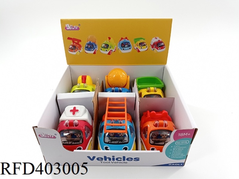 PULL BACK ENGINEERING VEHICLE (6PCS,BOX)