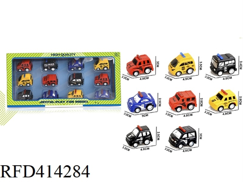 PULL BACK POLICE CAR (12 PACKS)