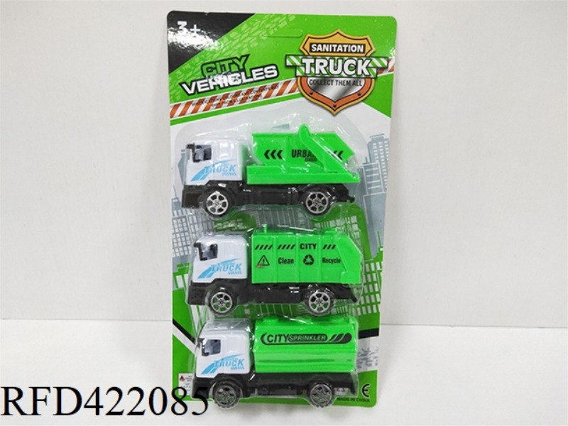 SOLID COLOR PULL BACK SANITATION VEHICLE