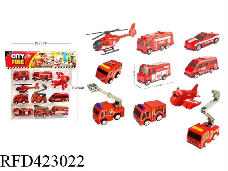 10 FIRE TRUCKS (5 PULL BACK AND 5 SLIDE)