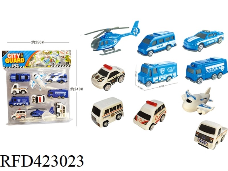10 POLICE CARS (5 PULL BACK AND 5 TAXI)