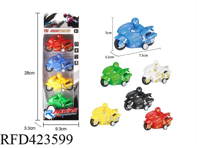 4 COLOR PULL BACK MOTORCYCLE
