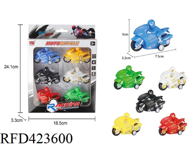 6 COLOR PULL BACK MOTORCYCLE