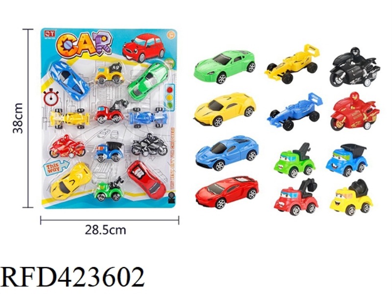 12 PULL BACK CARS MIXED