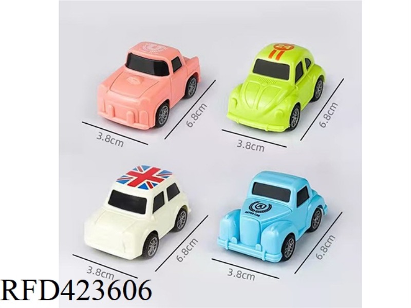 4 TYPES OF 4-COLOR PULL BACK CARS