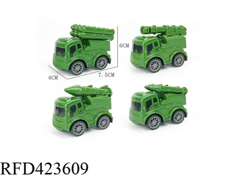 4 PULL BACK MILITARY VEHICLES