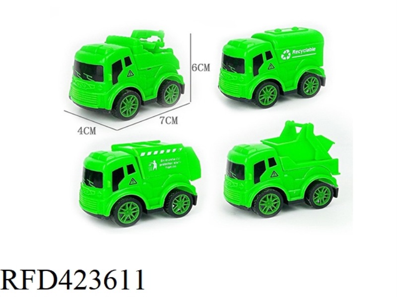4 PULL BACK SANITATION VEHICLES