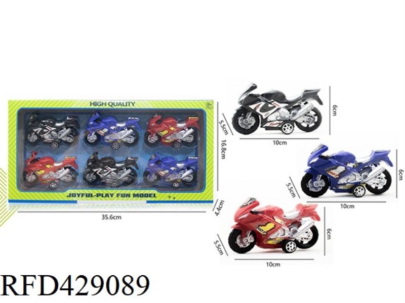 PULL BACK RACING MOTORCYCLE (6 PACKS)