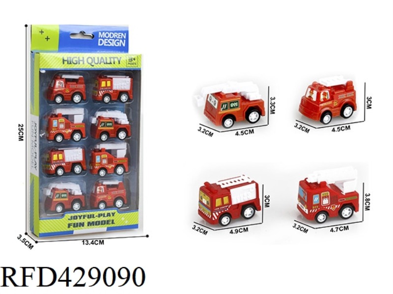 AB PULL BACK FIRE TRUCK FOUR MIXED
