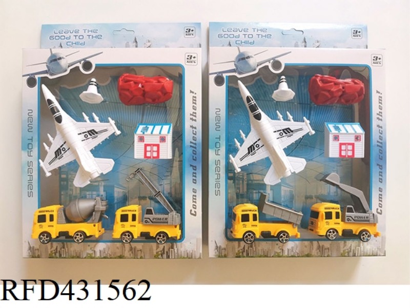 PULL BACK FIGHTER + TAXIING ENGINEERING VEHICLE SET