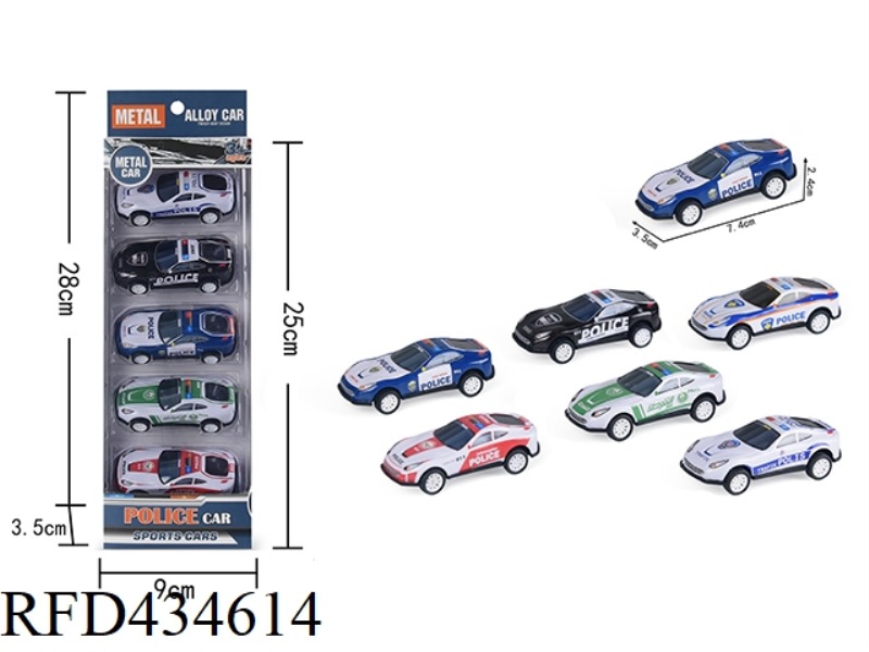 5 IRON SHEET POLICE CARS