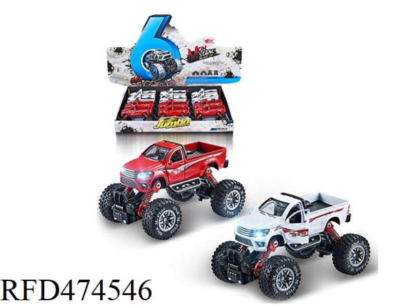 1:30 ALLOY FRONT AND REAR PULLBACK WITH SPRING SHOCK ABSORBER SIMULATION CLIMBING BIG WHEEL (TOYOTA
