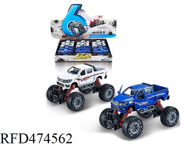 1:30 ALLOY FRONT AND REAR PULLBACK WITH SPRING SHOCK ABSORBER SIMULATION CLIMBING BIG WHEEL (TOYOTA