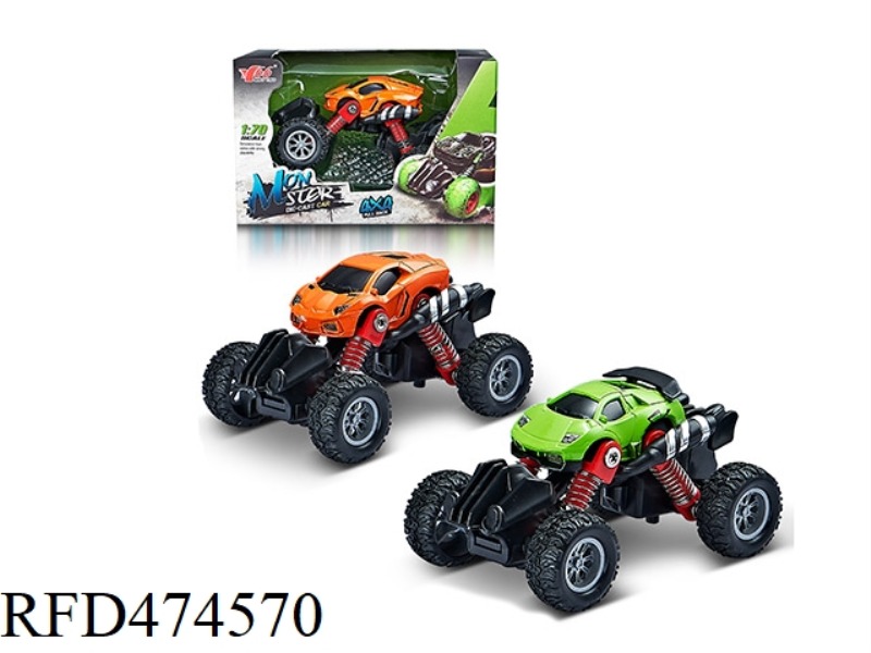 1: 70Q VERSION OF THE ALLOY PULL BACK WITH SPRING SHOCK ABSORBER SIMULATION CLIMBING BIG WHEEL (RAMB
