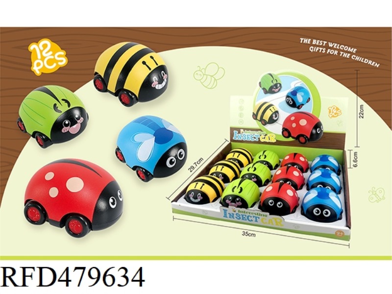 TWO-WAY PULL-BACK INSECT CAR (12PCS)