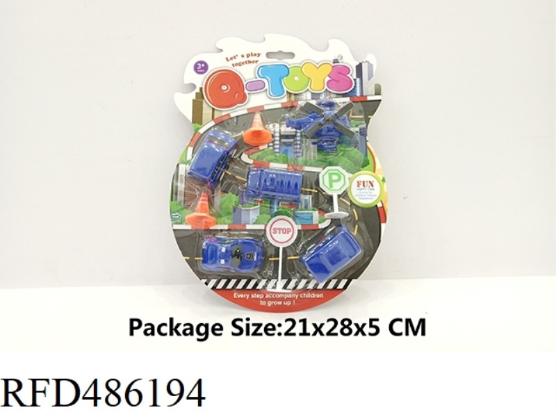 FIVE 5.5CM BOOMERANG POLICE VEHICLES