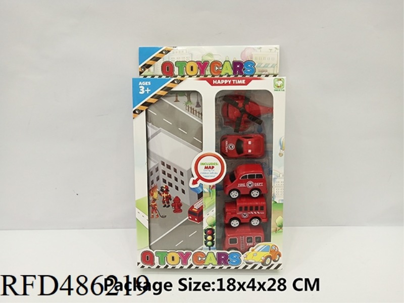 5 PIECES OF 5.5CM FIRE ENGINE/AIRCRAFT WITH MAP SET