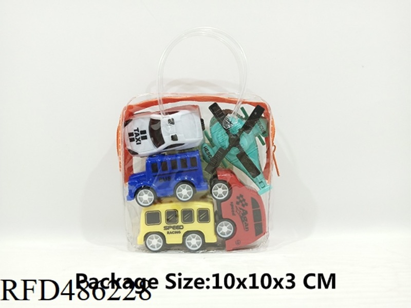 5 PIECES OF 5.5CM RETURN CITY CAR/PLANE, 5 COLORS RANDOM MIXED