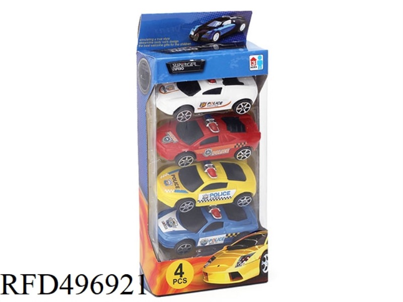 FOUR SOLID-COLOR BLACK WINDOW FORCE SIMULATION POLICE CARS