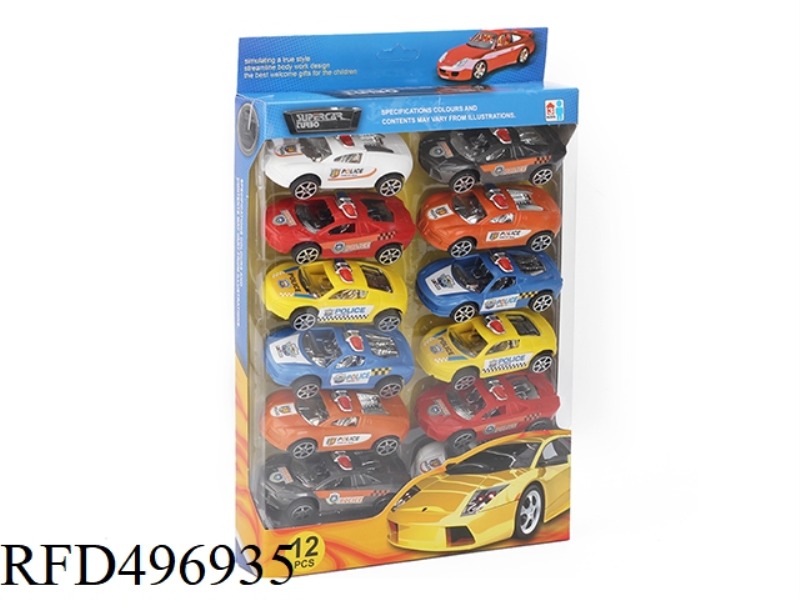 FOUR SOLID - COLOR PLATED - SEAT FORCE SIMULATION POLICE CARS