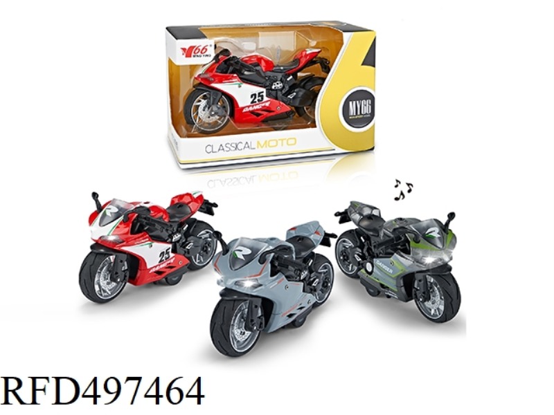 1:12 ALLOY JAI DUCATI MOTORCYCLE WITH LIGHTS AND MUSIC CAR 3 COLOR MIXED