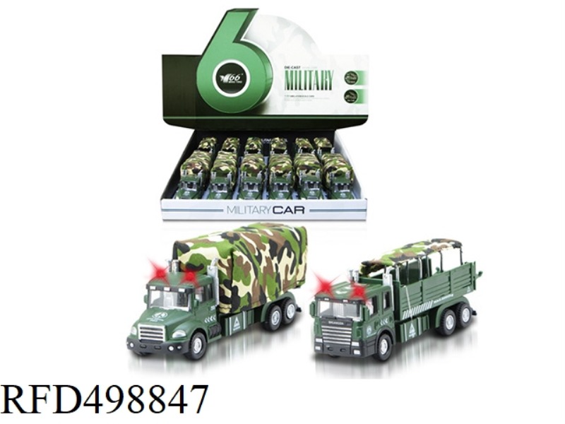 ALLOY REBOUND MILITARY TRANSPORT VEHICLE (12 / BOX)